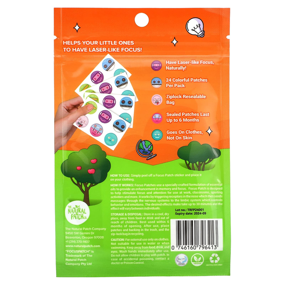 NATPAT, Focus Patch, патчи для улучшения концентрации внимания, 24 шт.