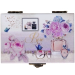 Шкатулка деревянная с зеркалом «МАРЦИПАН», пудровые пионы, 9.5*6.5*5см (в коробке)