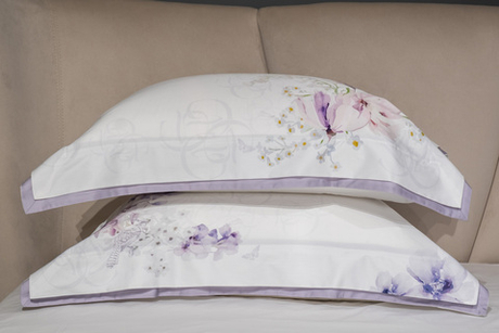 Постельное белье 1.5 спальное Garda Decor Фиори сиренево-белое