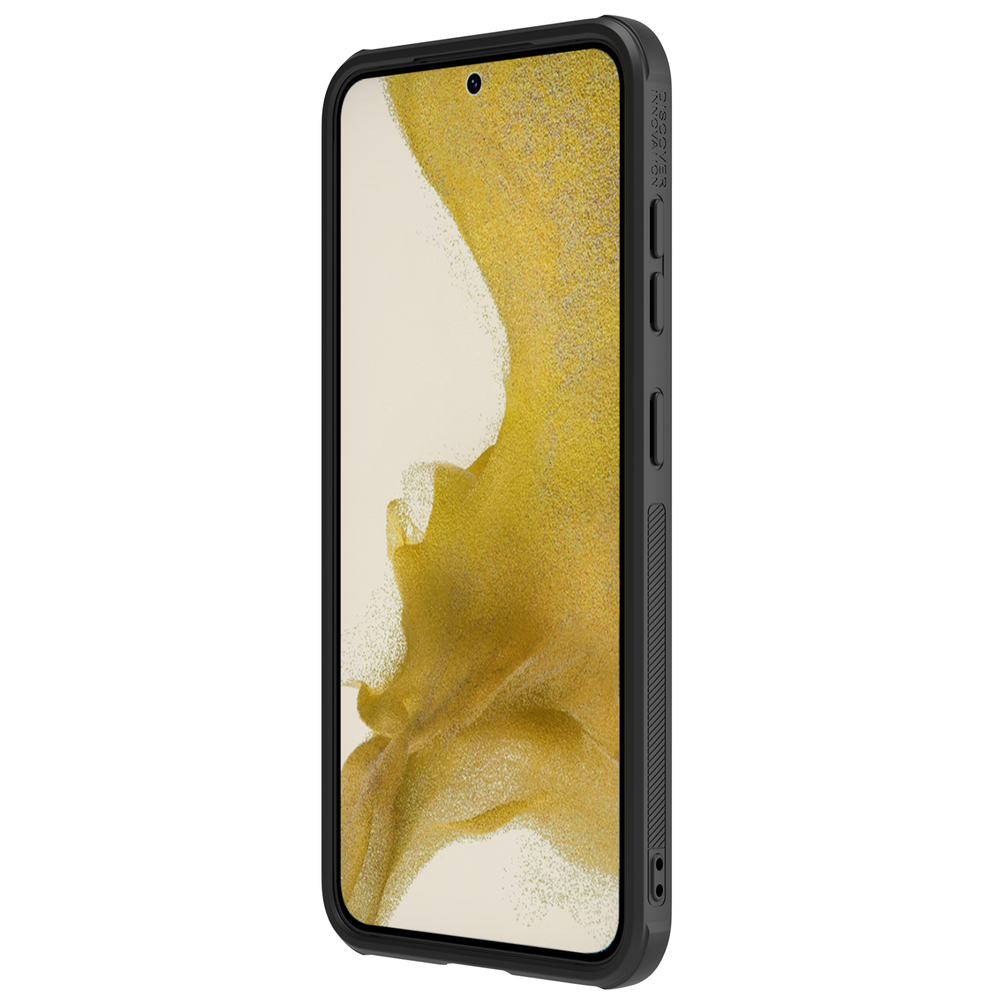 Чехол с вставками из кожи от Nillkin для Samsung Galaxy S23+ Plus, полуавтоматическая конструкция сдвижной крышки, серия CamShield Leather Case S