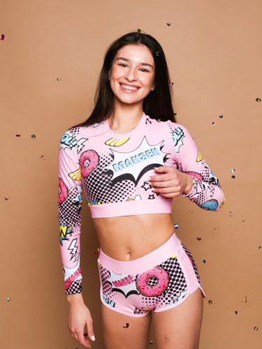 Short Rashguard Pop Art Pink