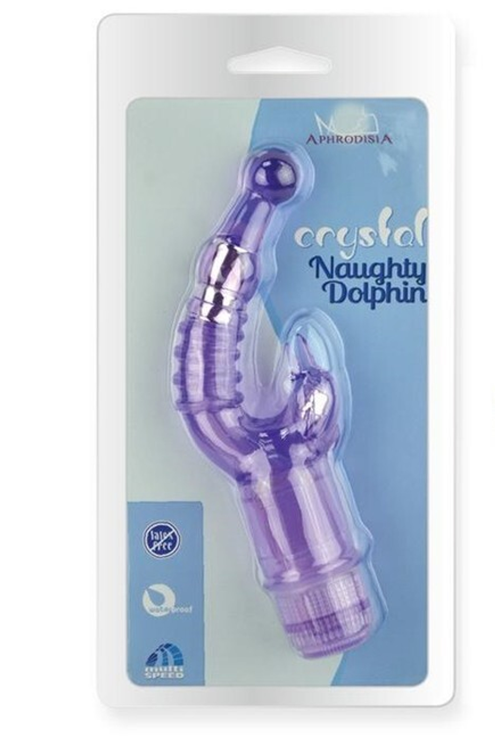 Рельефный G-стимулятор с многоскоростной вибрацией Crystal Naughty Dolphin (Цвет: фиолетовый)