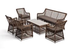 "Асти" лаунж-зона из искусственного ротанга на 6 персоны, цвет коричневый