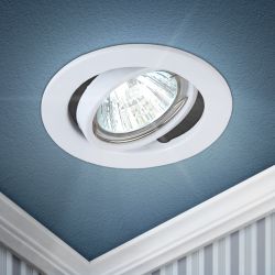 ST2A WH Светильник ЭРА штампованный поворотный MR16,12V/220V, 50W белый | Штампованные встраиваемые светильники