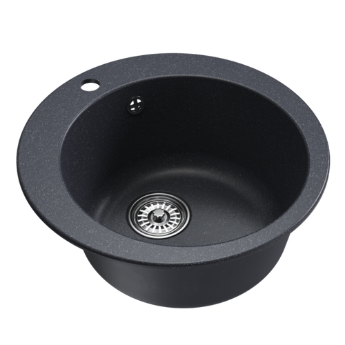 Мойкa ML-GM13 КОМФОРТ круглая, антрацит (343), 495мм (глуб. чаши 200)