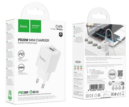 C147A Charm PD20W+QC3.0 charger(EU)