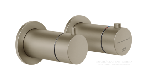 Термостат Gessi Anello, настенный, встраиваемый, на 2 потребителя, цвет Finox Brushed Nickel
