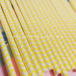 Трубочки бумажные "жёлтый зигзаг"