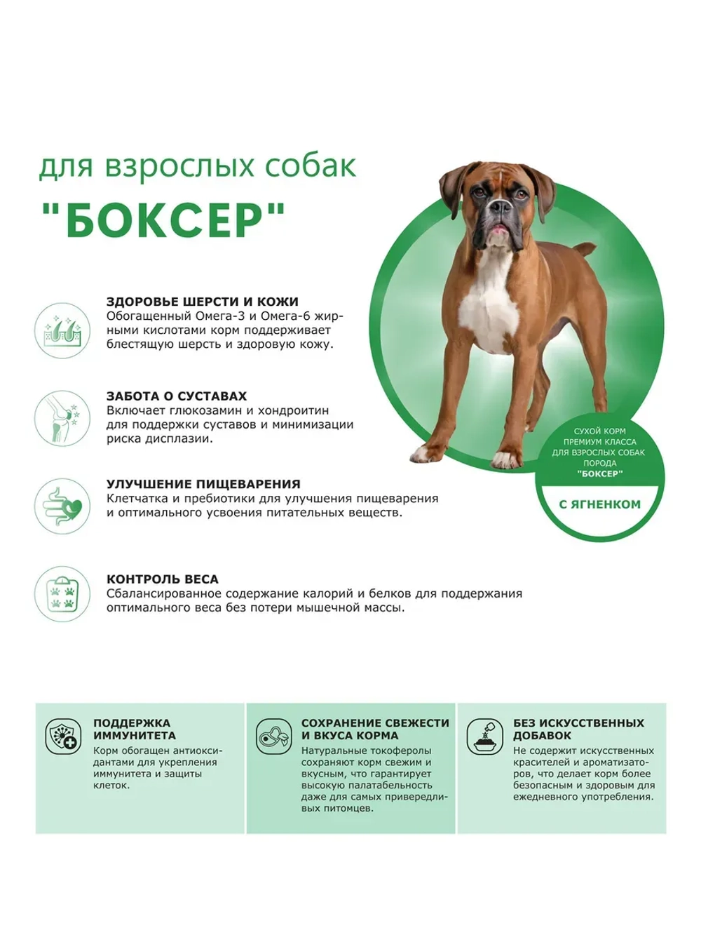 Корм собак породы Боксер, ягненок, 12кг