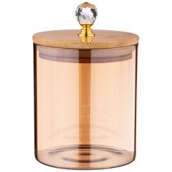 ЕМКОСТЬ ДЛЯ СЫПУЧИХ ПРОДУКТОВ AGNESS "AMBER" 600 МЛ ДИАМЕТР=9,5 СМ. ВЫСОТА=11 СМ ЦВЕТ:ЯНТАРНЫЙ