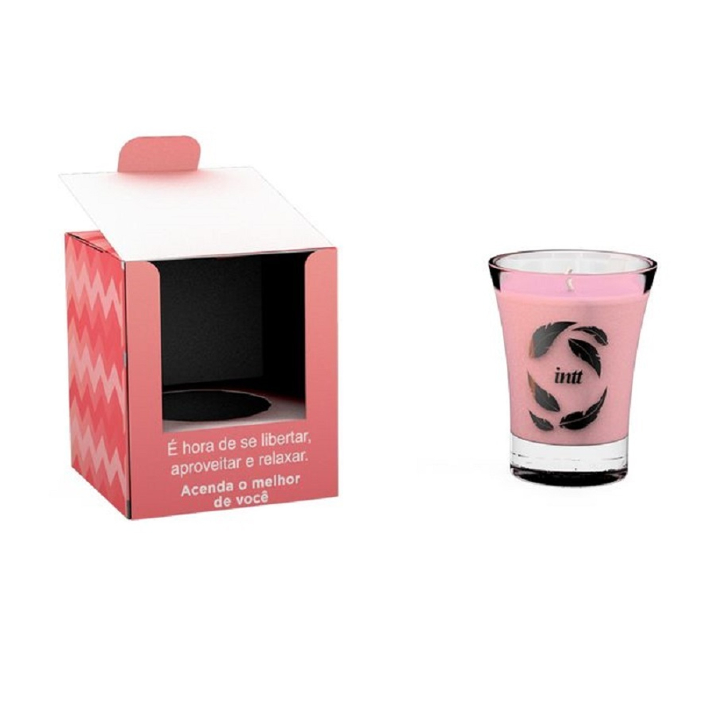 Массажная свеча для поцелуев INTT с ароматом клубники 40 г