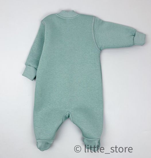 Комбинезон из футера с начесом "Смайлики" Снежная мята