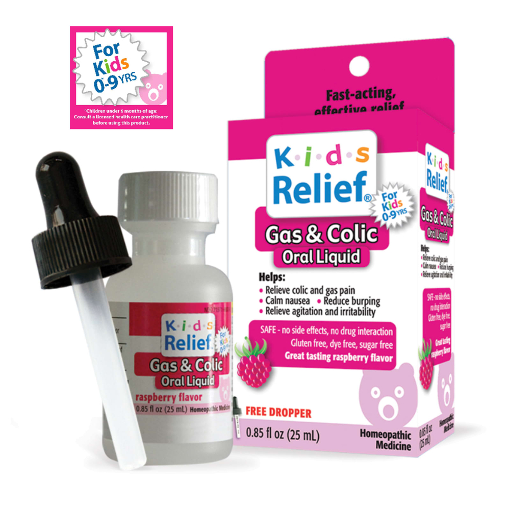Homeolab USA, Kids Relief, вздутие и колики, вкус малины 0.85 жидких унции (25 мл)