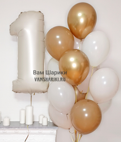 Шары "ХРОМ белое золото" 35 см (летают от 3-х дней)