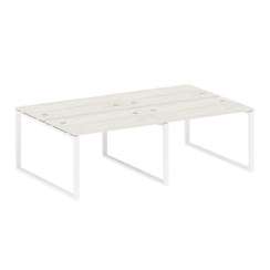 Metal System Рабочая станция на 4 места на О-образном м/к БО.СМ-4.2 Дуб Наварра/Металл Белый 2400*14