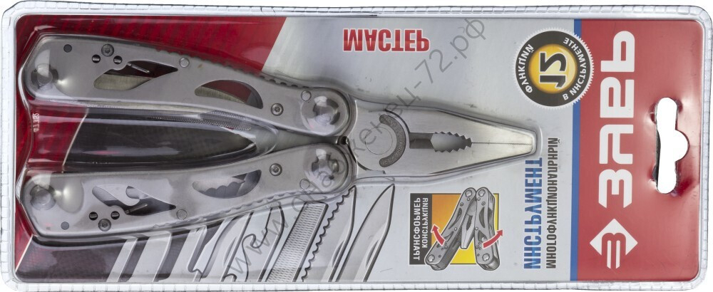 ЗУБР 12 в 1, облегченная рукоятка 105 мм, многофункциональный инструмент (47752)