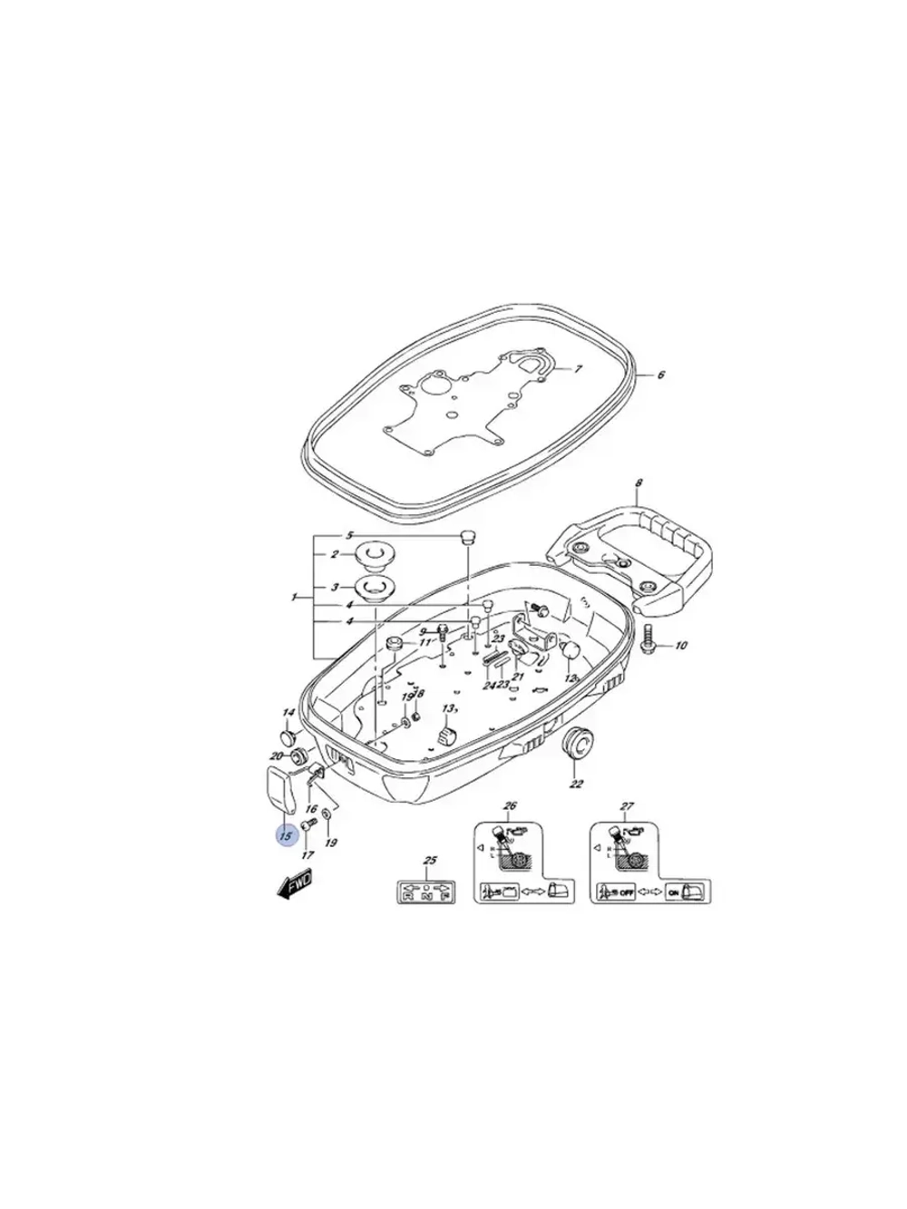 Защелка капота для SUZUKI DF4A/5A/6A