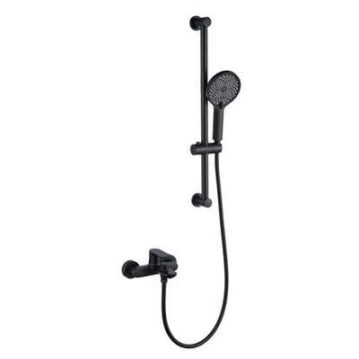 Смеситель для ванны Black&White Universe с лейкой и штангой, черный матовый (UK8303B)