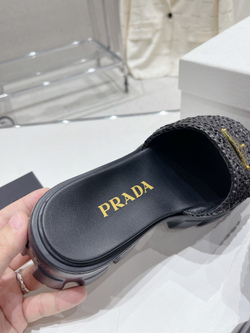 Prada Crochet Platform Slides