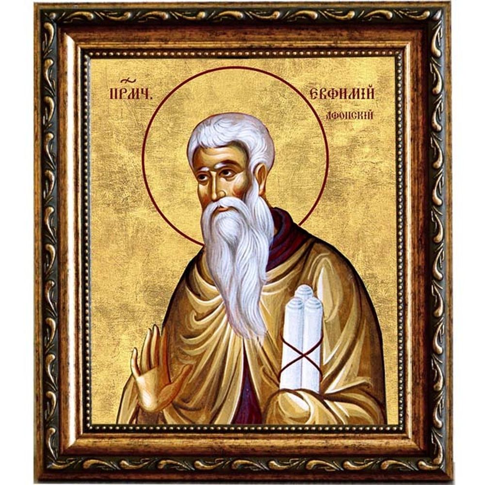 Евфимий Новый Афонский преподобномученик.  Икона на холсте.