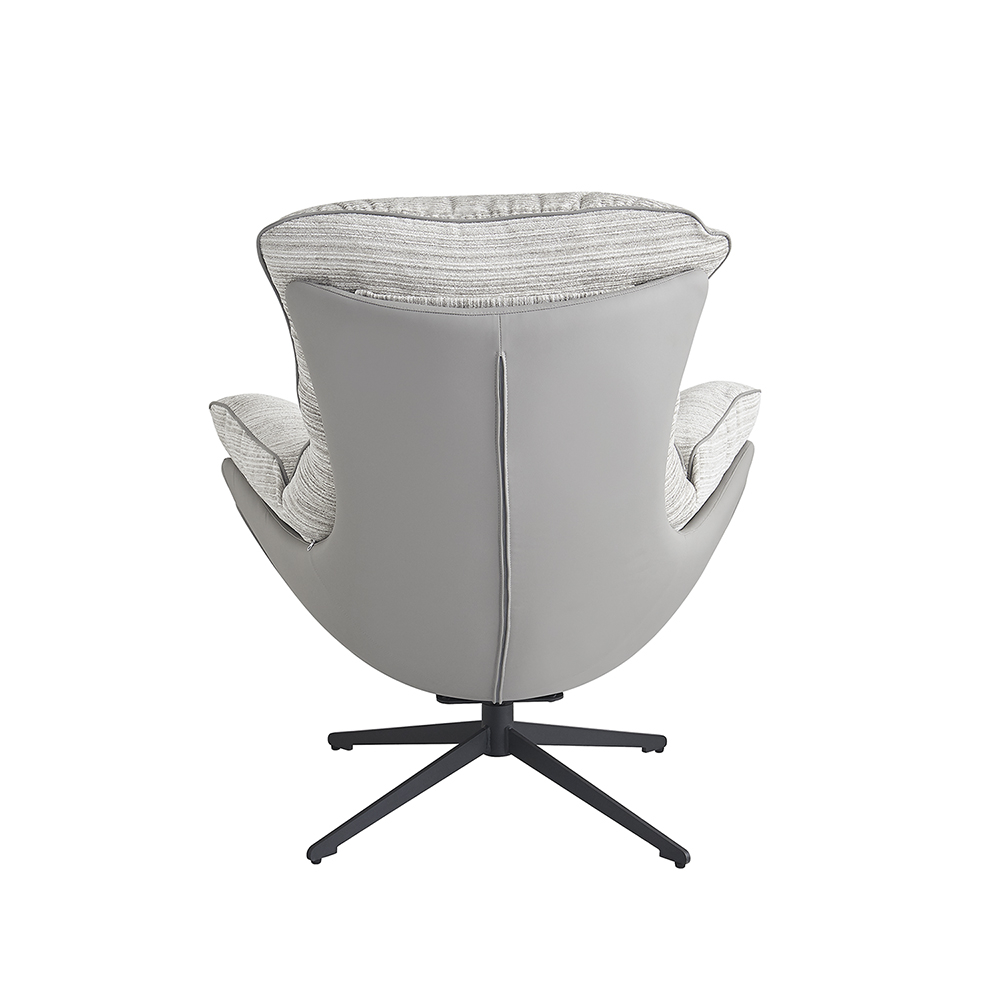 Кресло HUG серый в полоску, экокожа, шенилл