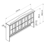 Шкаф витрина Лена четырехдверный 174х39х190 см из массива сосны / буфет для кухни, в натуральной отделке