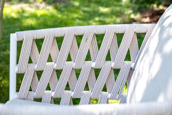 "Форли" лаунж-зона 4-местная плетеная из роупа (веревки), каркас алюминиевый светло-серый, роуп серо-коричневый