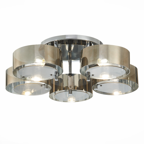 SL483.702.05 Светильник потолочный Хром/Дымчатый E27 5*40W FORESTA