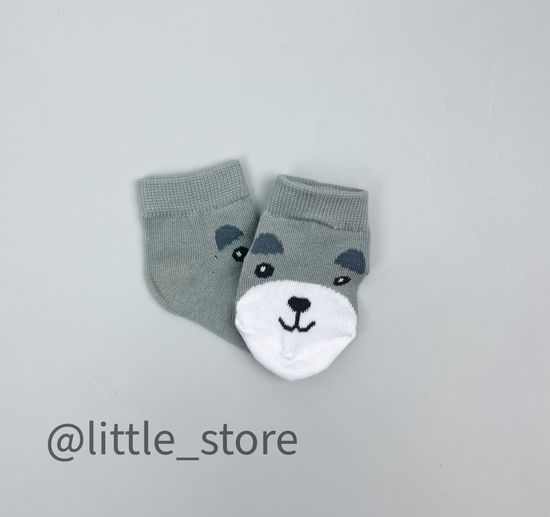 Носочки "Мордочки" хлопковые, Серые