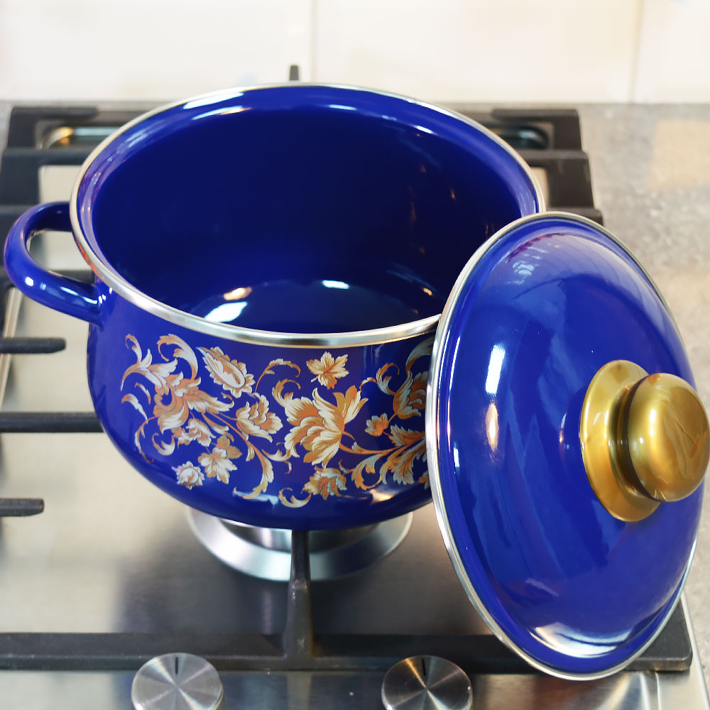 Кастрюля 2л коническая "Драгоценная" синяя
