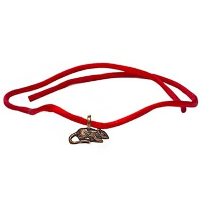 Красная нить с мышкой для богатства 1,5 х 1 см