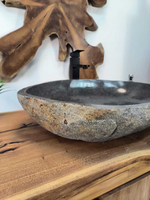 Раковина из речного камня RS-65839 64х48х15 из натурального камня
