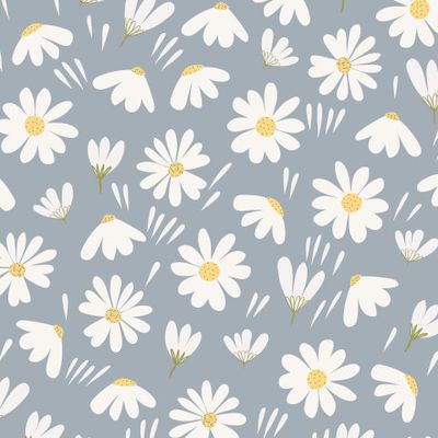 ромашки на сером