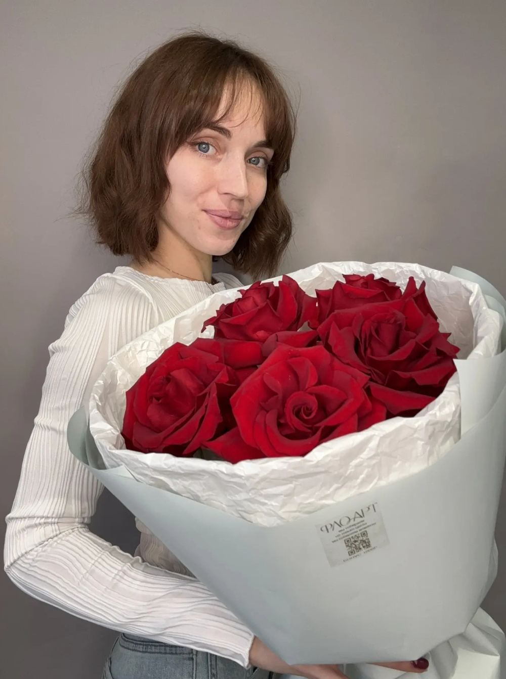 Бордовые французские розы (5шт) 