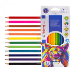 Карандаши цветные Yalong 12 цв., "Гравюра" деревянные, трехгранные, заточенные, грифель 3.0 мм, картон. уп., европодвес