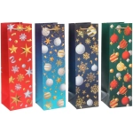 Пакет под бутылку «Сказочная зима» 11*38*11 см, микс