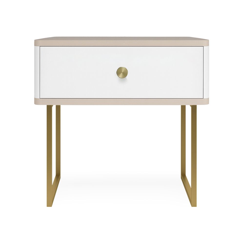 Тумба прикроватная на ножках ROYAL 5301 эко (Макиато-Золото-р.золото)