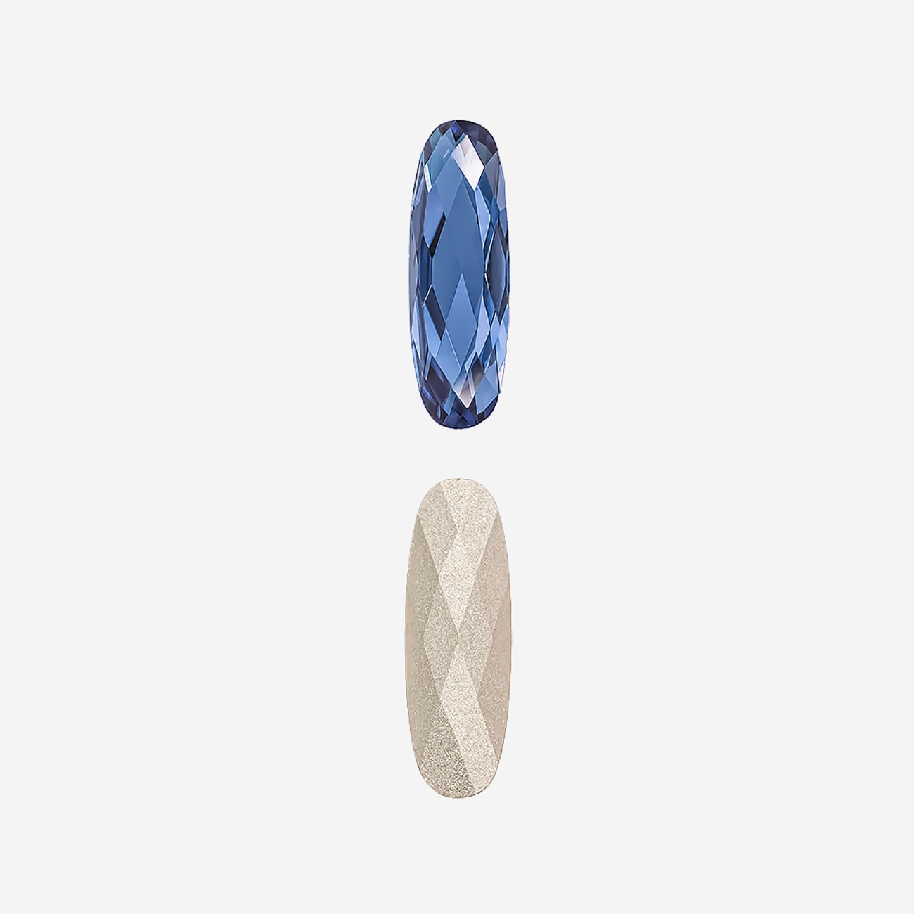 Кристалл Длинный Овал (Long Classical Oval), оттенок "Сапфир"/"Sapphire", 15*5мм
