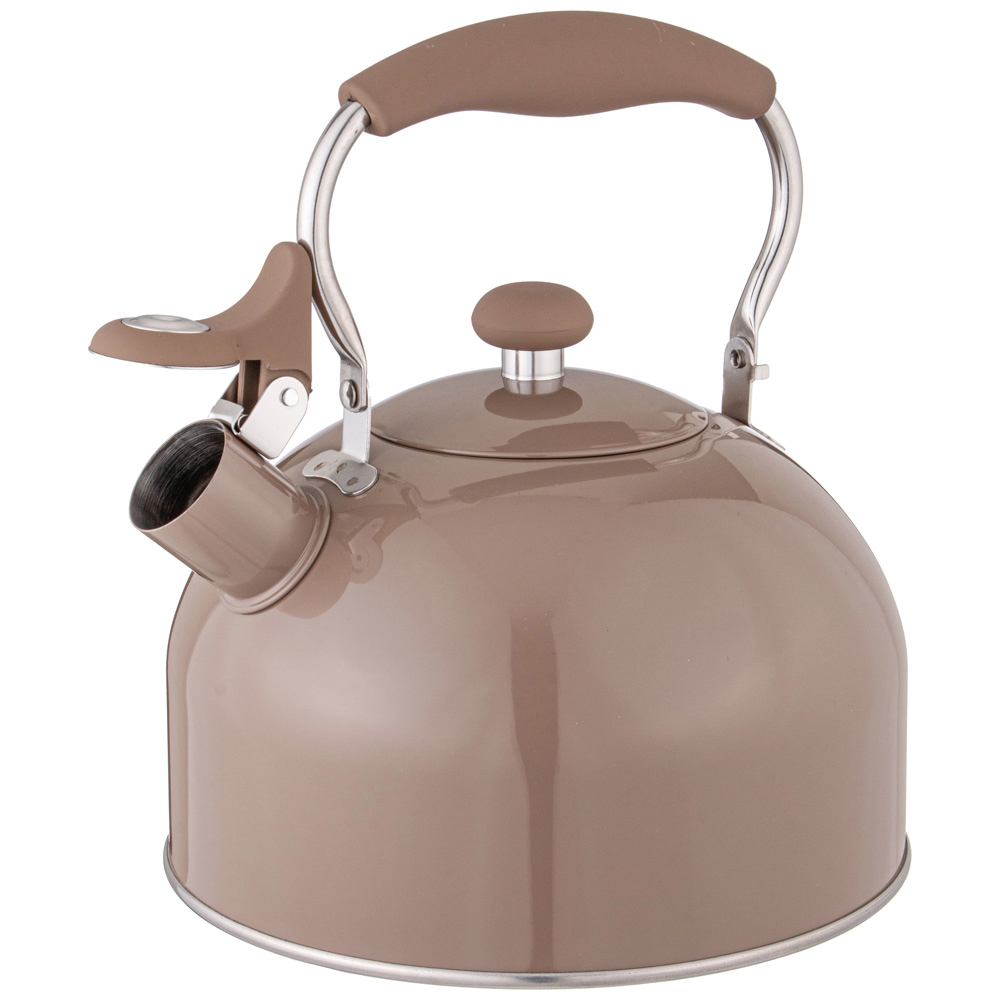 Чайник 2,5л нерж со свистком, индукция, цвет шоколад
