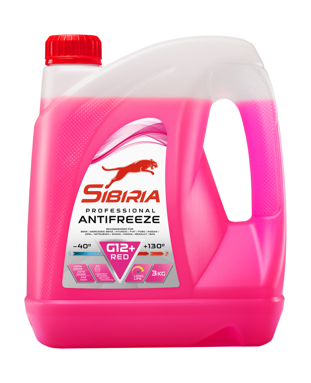 Антифриз Sibiria G12+, красный, 3 кг