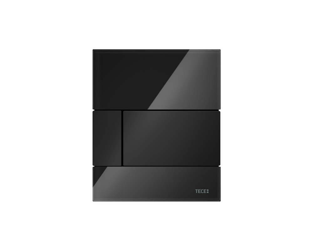 Стеклянная панель смыва TECEsquare с картриджем для писсуара, цвет черный
