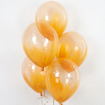 Воздушные шары Орбиталь с рисунком Оранжевый браш хрусталь, 5 шт. размер 12" #811018