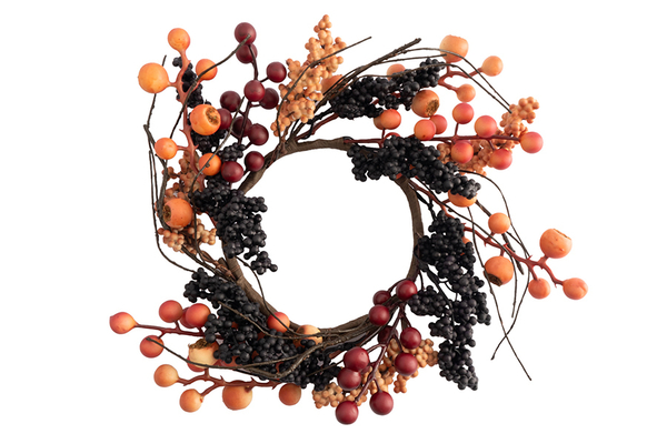 Венок декоративный 13x28см Anna Lafarg Bright pumpkin Ягоды