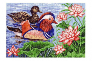 "Мандариновые утки"-1135 канва с рисунком