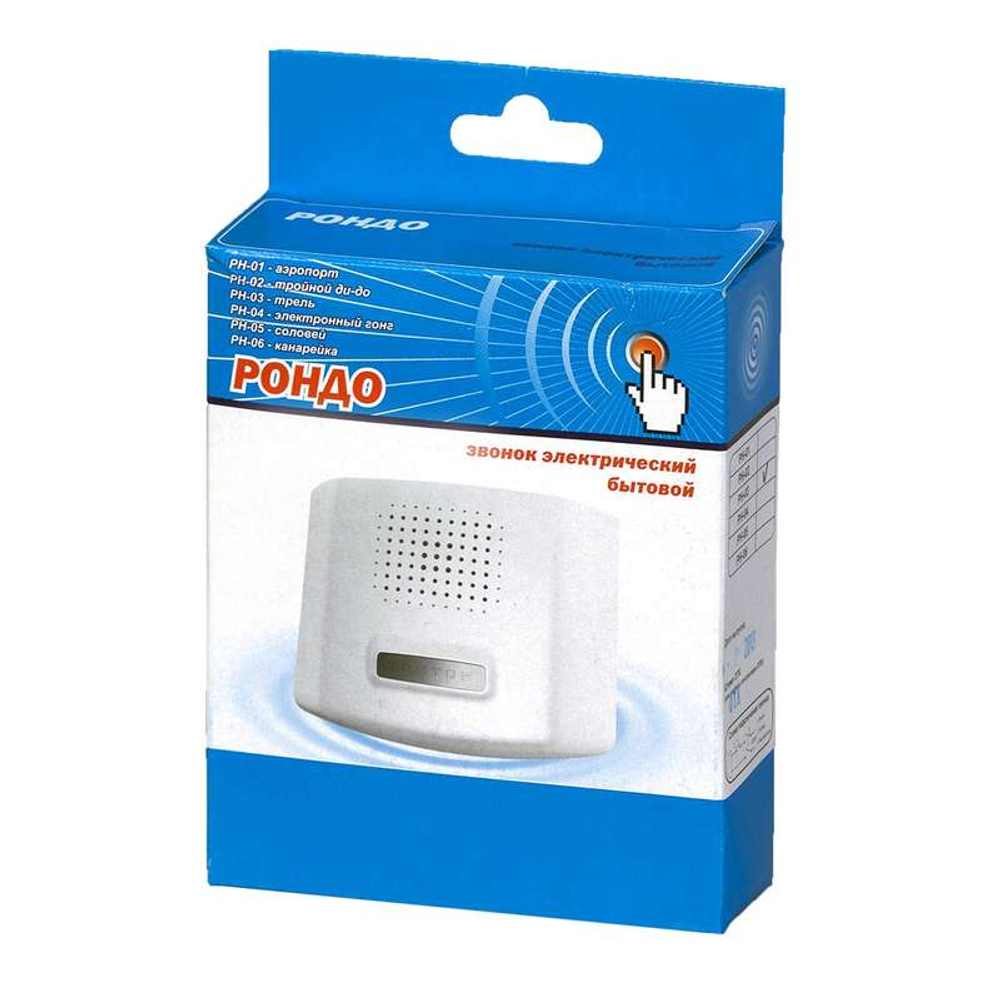 Звонок проводной Рондо аэропорт 220В 80-90дБА бел. МОНОМАХ РН-01