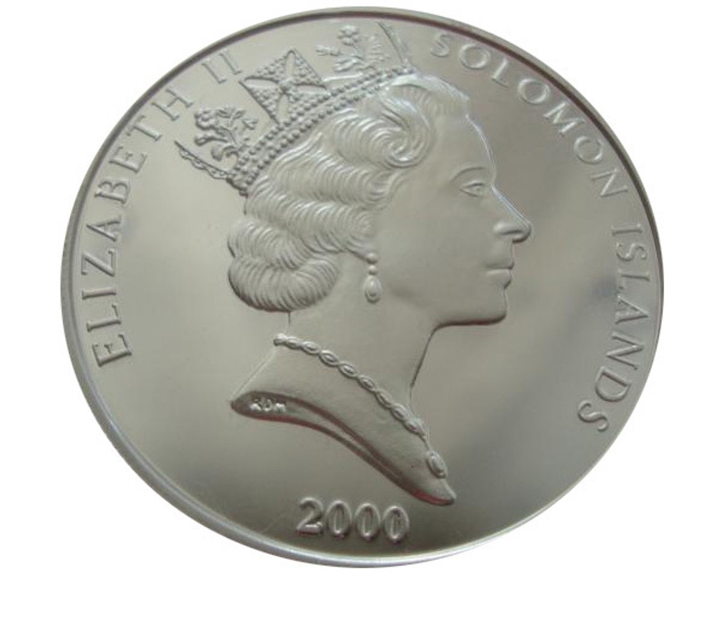 Соломоновы о-ва 10 долларов 2000 Парусник Миссионерский корабль Дафф СЕРЕБРО