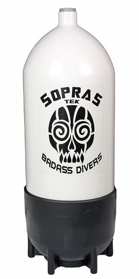 Баллон стальной Sopras Sub для дайвинга с башмаком 12 литров, D 171 мм, без вентиля