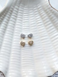 Бусина разделительная сердце с фианитами, 6мм