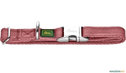 HUNTER Ошейник для собак ALU-Strong S (30-45 см) нейлон с металлической застежкой розовый