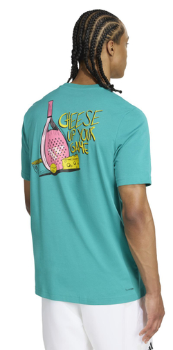 Мужская теннисная футболка Adidas Padel Graphic - темно-зеленая